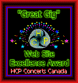 The Heavelution Concerts Canada 
'Great Gig' Web Site Excellence Award